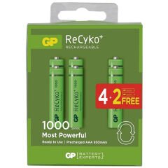 GP RECYKO 950 MAH AAA İNCE 4+2 6LI ŞARJLI PİL PAKET FİYATI (4944)