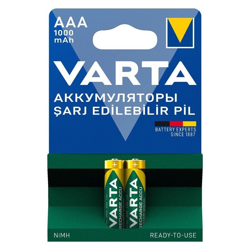 VARTA NI-MH 1.2V 1000 MAH HR03 AAA ŞARJLI 2Lİ İNCE KALEM PİL (4944)
