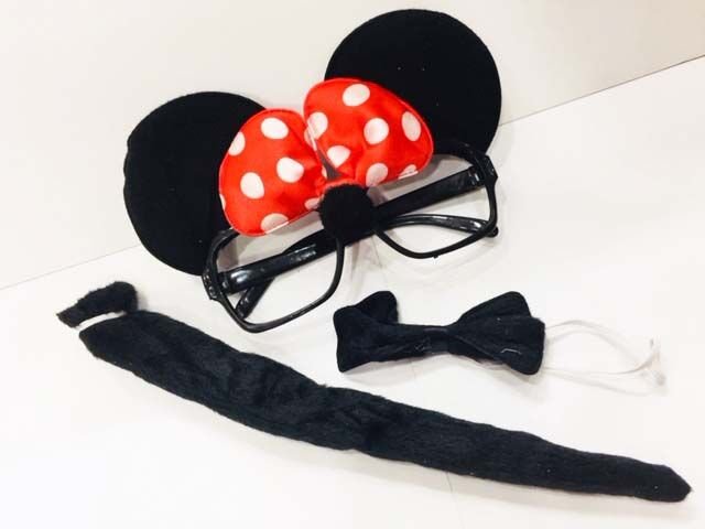 Minnie Mouse Gözlüğü Papyonu Kuyruğu Seti (4944)