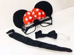 Minnie Mouse Gözlüğü Papyonu Kuyruğu Seti (4944)