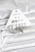 Pirinç Gümüş Renk 6 Çift Kadın Küpe Seti - TJ-BKP11332