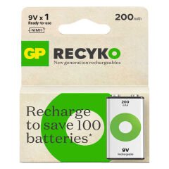 GP RECYKO 9 VOLT 200 MAH NI-MH ŞARJLI PİL GP20R8H-2E1-(GPRHV208R075) (4944)