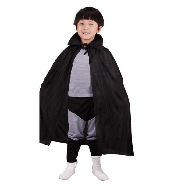 Siyah Renk Yakalı Çocuk Pelerin 90 cm (4944)