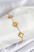 316L Çelik Gold Zincir Sarı Yonca Bileklik - TJ-BB7906