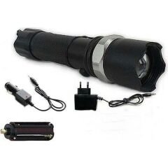 KM-110 Profesyonel Şarjlı El Feneri Ledli+Flashlight+Zoom Özellikli Bağlantı Aparatlı 6 Parça Full Set