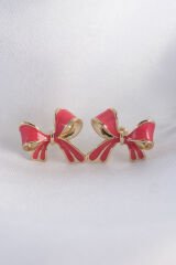 Pirinç Pembe Renk Fiyonk Küpe - TJ-BKP8941