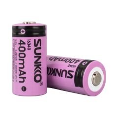 SUNKKO IFR 3.2 VOLT 400 MAH 16340 ŞARJ EDİLEBİLİR PİL  (TEKLİ) (4944)