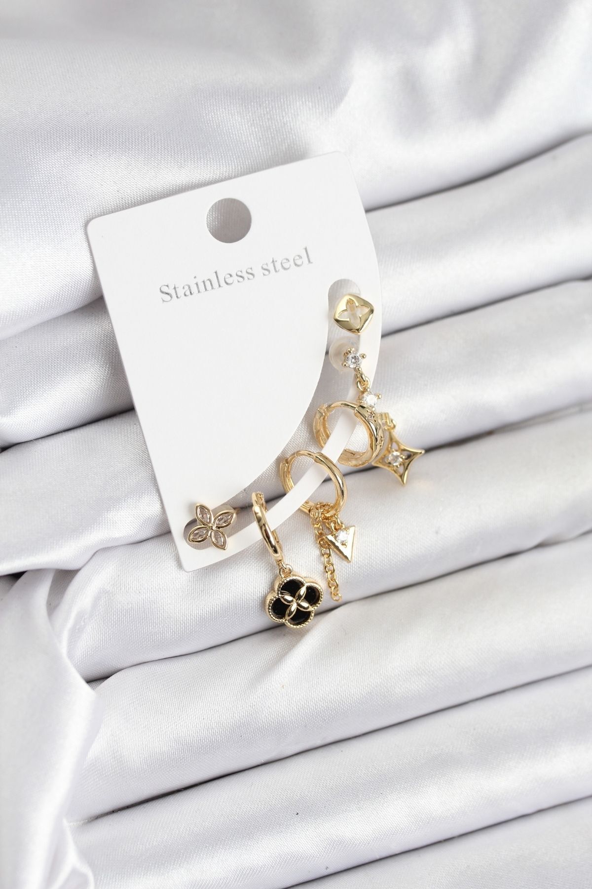 Pirinç Gold Renk Kadın Set Küpe - TJ-BKP11217