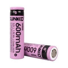 SUNKKO IFR 3.2 VOLT 600 MAH 14500 ŞARJ EDİLEBİLİR PİL  (TEKLİ) (4944)