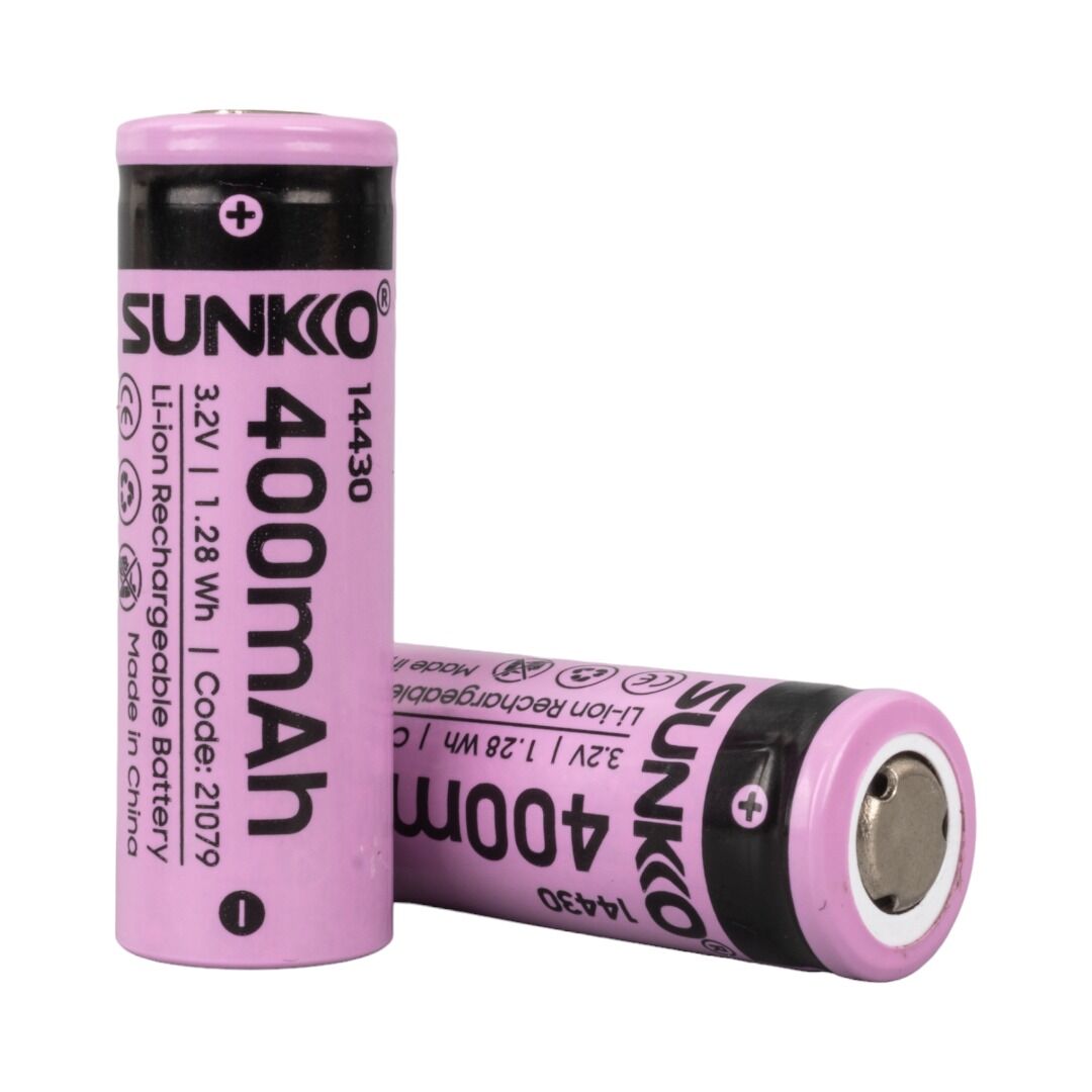 SUNKKO IFR 3.2 VOLT 400 MAH 14430 ŞARJ EDİLEBİLİR PİL (TEKLİ) (4944)