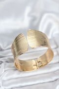 Pirinç Gold Renk Levha Model Kadın Bileklik - TJ-BB8062
