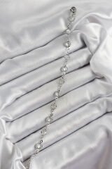 Pirinç Gümüş Renk Zirkon Taşlı Bileklik - TJ-BB7044