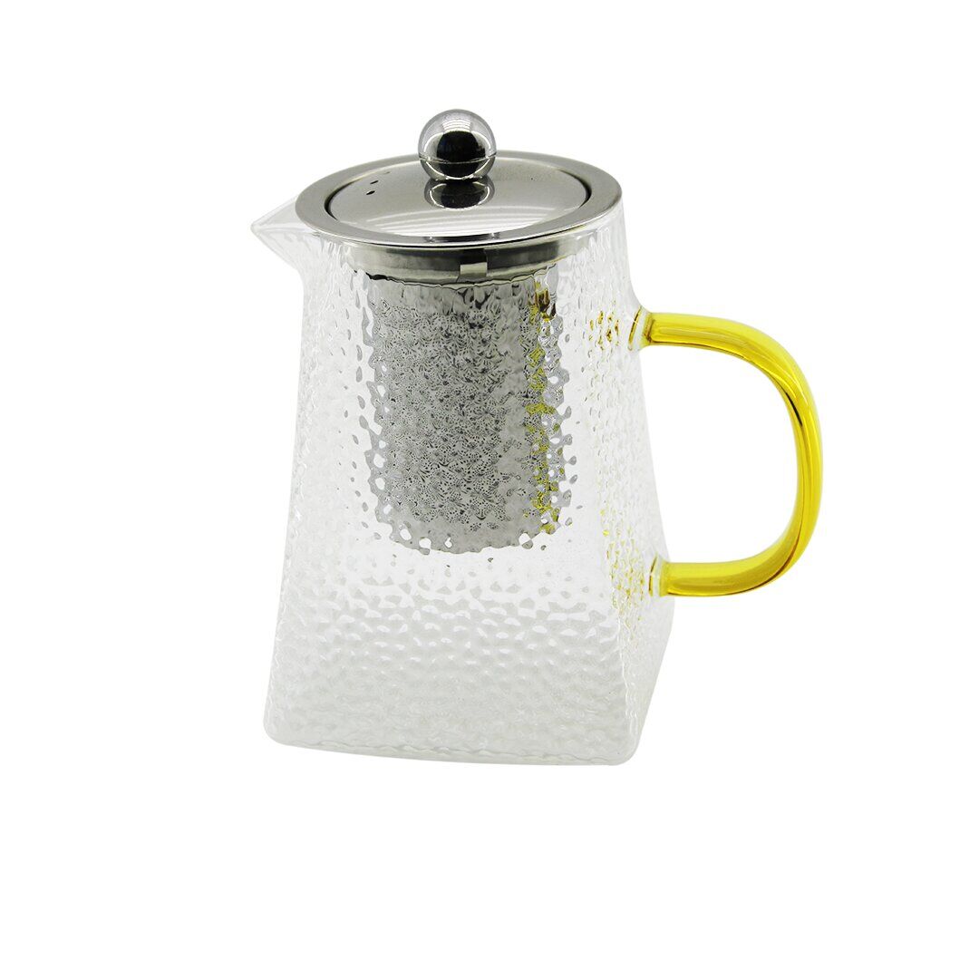KARE KABARTMALI - BOROSİLİKAT  CAM DEMLİK 550ML (4944)