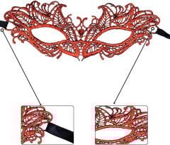 Kırmızı Dantel Masquerade Maskesi 5 No