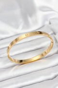 316L Çelik Gold Renk 65 mm Kadın Kelepçe Bileklik - TJ-BB7912