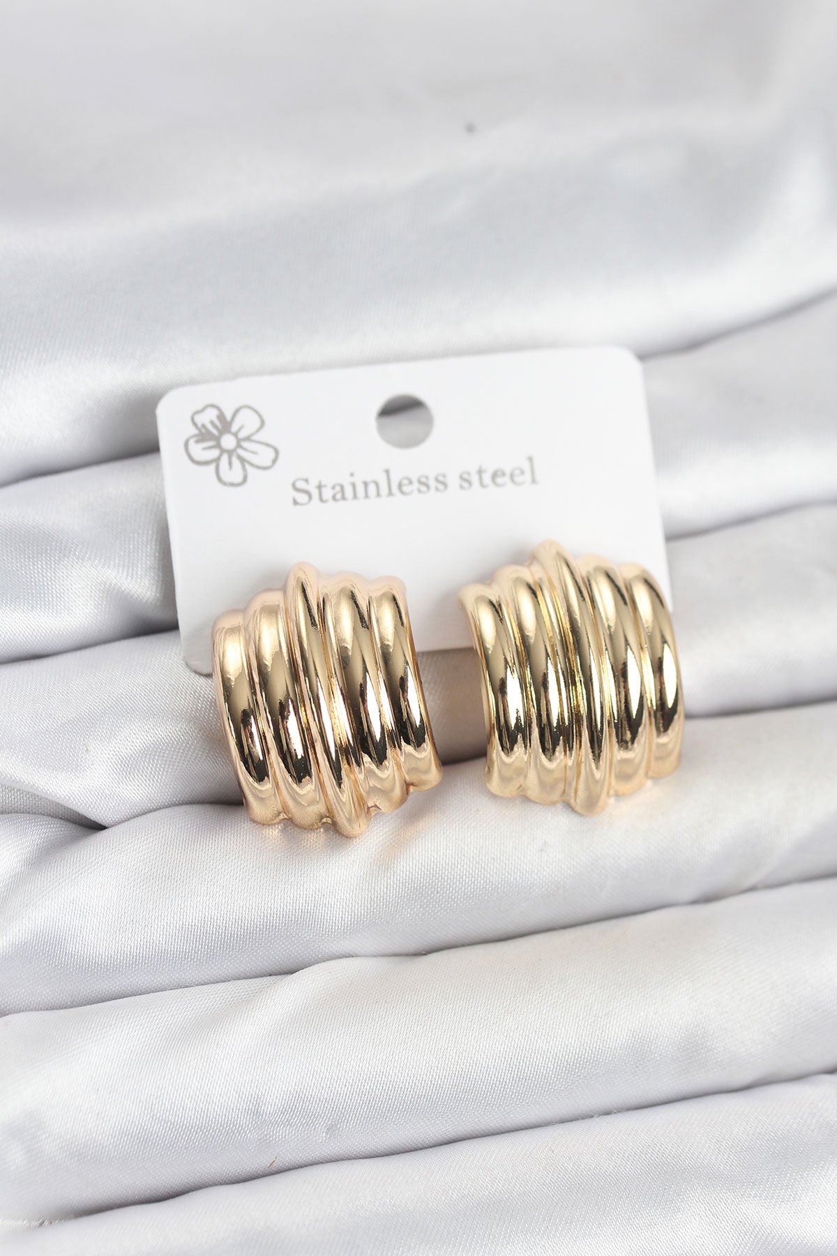 Vintage Model 316L Çelik Gold Renk Kadın Küpe - TJ-BKP11579