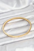 316L Çelik Gold Renk 65 mm İnce Kadın Kelepçe Bileklik - TJ-BB7915