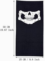 Siyah Renk Dikişsiz Çok Fonksiyonlu Çene Kafatası Yüz Maskesi Baf Buff Bandana Boyunluk Bileklik (4944)