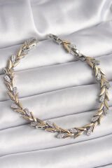 Pirinç Gold Renk Mix Renk Zirkon Taşlı Yaprak Model VIP Seri Kadın Bileklik - TJ-BB6810