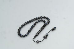 Oltu Taşı Bürokrat Boy Üçlü Çeşmi Bülbül Mavi İşlemeli Tespih