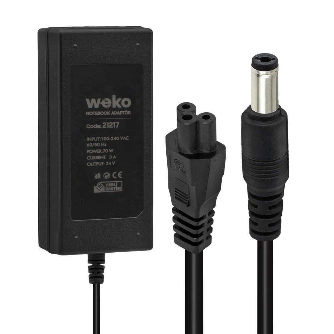 24 VOLT - 3 AMPER - 70 WATT 5.5*2.5 UÇLU YERLİ ÜRETİM NOTEBOOK ADAPTÖR (4944)