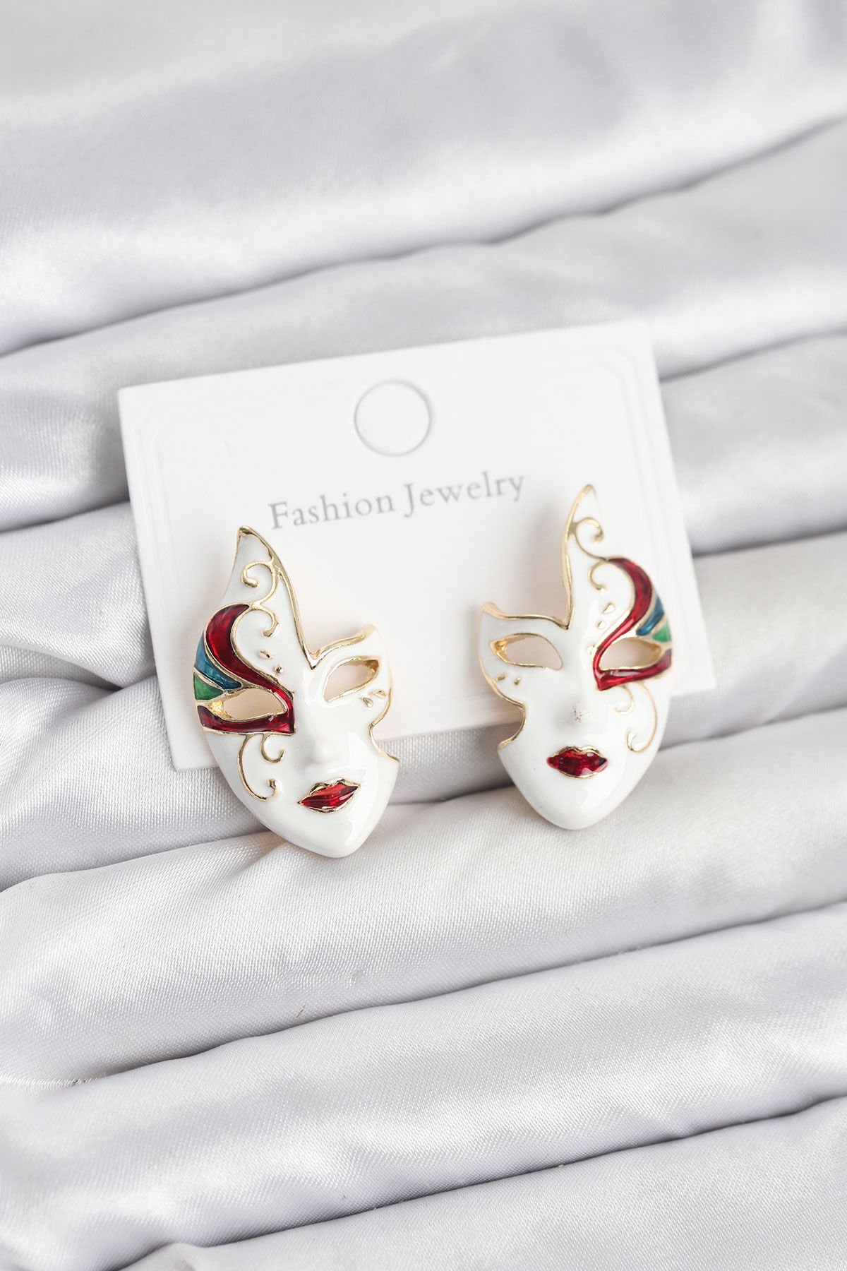 Pirinç Maske Model Kadın Küpe - TJ-BKP11588