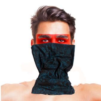 Baf Bandana Çoklu Kafatası Mavi Siyah Maske (4944)