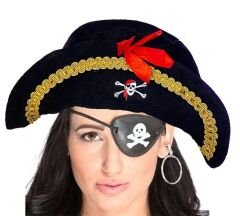 Şekil Verilebilir Unisex Korsan Şapkası ve Göz Bandı Seti