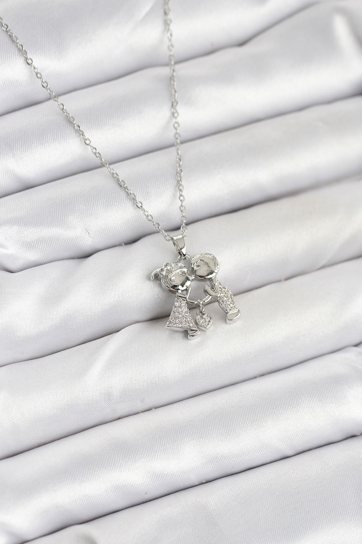 316L Çelik Zincir Gümüş Renk Erkek Kız Model Kadın Kolye - TJ-BKO10618