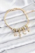 Pirinç Gold Renk Yılan Charmlı Kadın Bileklik - TJ-BB8183