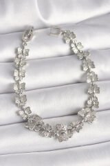 Pirinç Gümüş Renk Zirkon Taşlı Kelebek Model Zincir Kadın Bileklik - TJ-BB6835