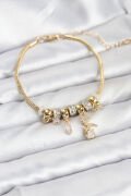 Pirinç Gold Renk Tinkerbell Charmlı Kadın Bileklik - TJ-BB8189