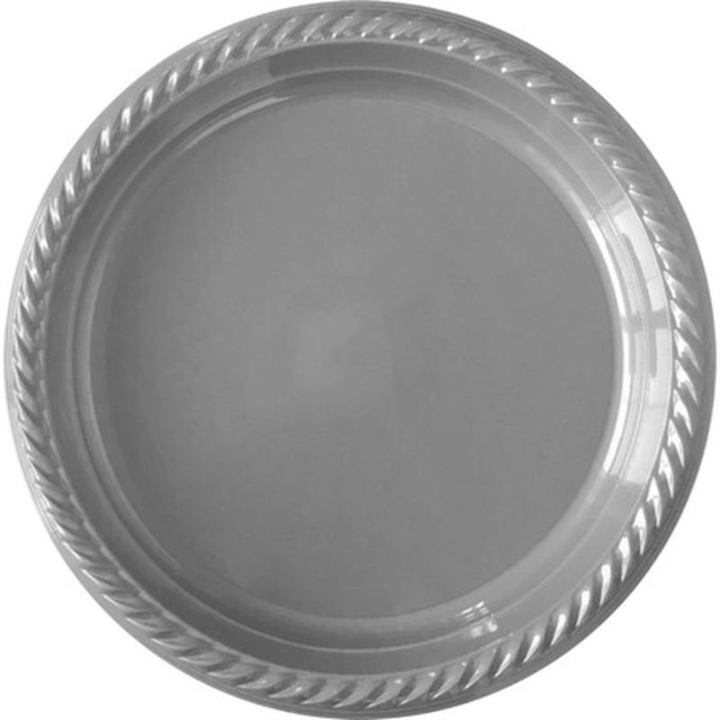 Gümüş Plastik Tabak 22 cm 25li