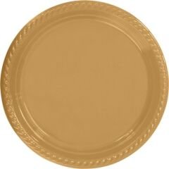 Gold Plastik Tabak 22 cm 25li