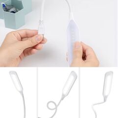 USB Girişli 14 Ledli 3 Kademeli Dokunmatik Masa/Kitap Okuma Lambası Ledi Beyaz (4944)