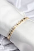 Pirinç VIP Seri Gold Renk Petek Model Kadın Bileklik - TJ-BB7925