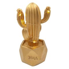 Led Işıklı Sevimli Kaktüs Dekoratif Masa Lambası Mini Biblo Gece Lambası-GOLD (4944)