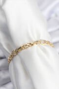 Pirinç VIP Seri Gold Renk Zincir Model Kalpli Zirkon Taşlı Kadın Bileklik - TJ-BB7929