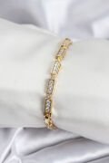 Pirinç VIP Seri Gold Renk Parçalı Model Kadın Bileklik - TJ-BB7930