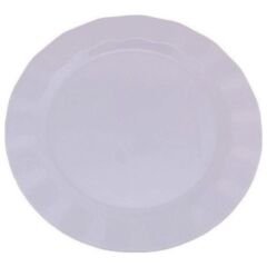 Beyaz Renk Lüks Plastik Mika Yuvarlak Tabak 26 cm 6 Adet