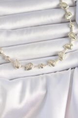 Pirinç Gold Renk Zirkon Taşlı Damla Model VIP Seri Exclusive Kadın Kolye - TJ-BKO10006