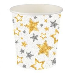 Yıldızlar Beyaz Karton Bardak 200cc-8oz 8li