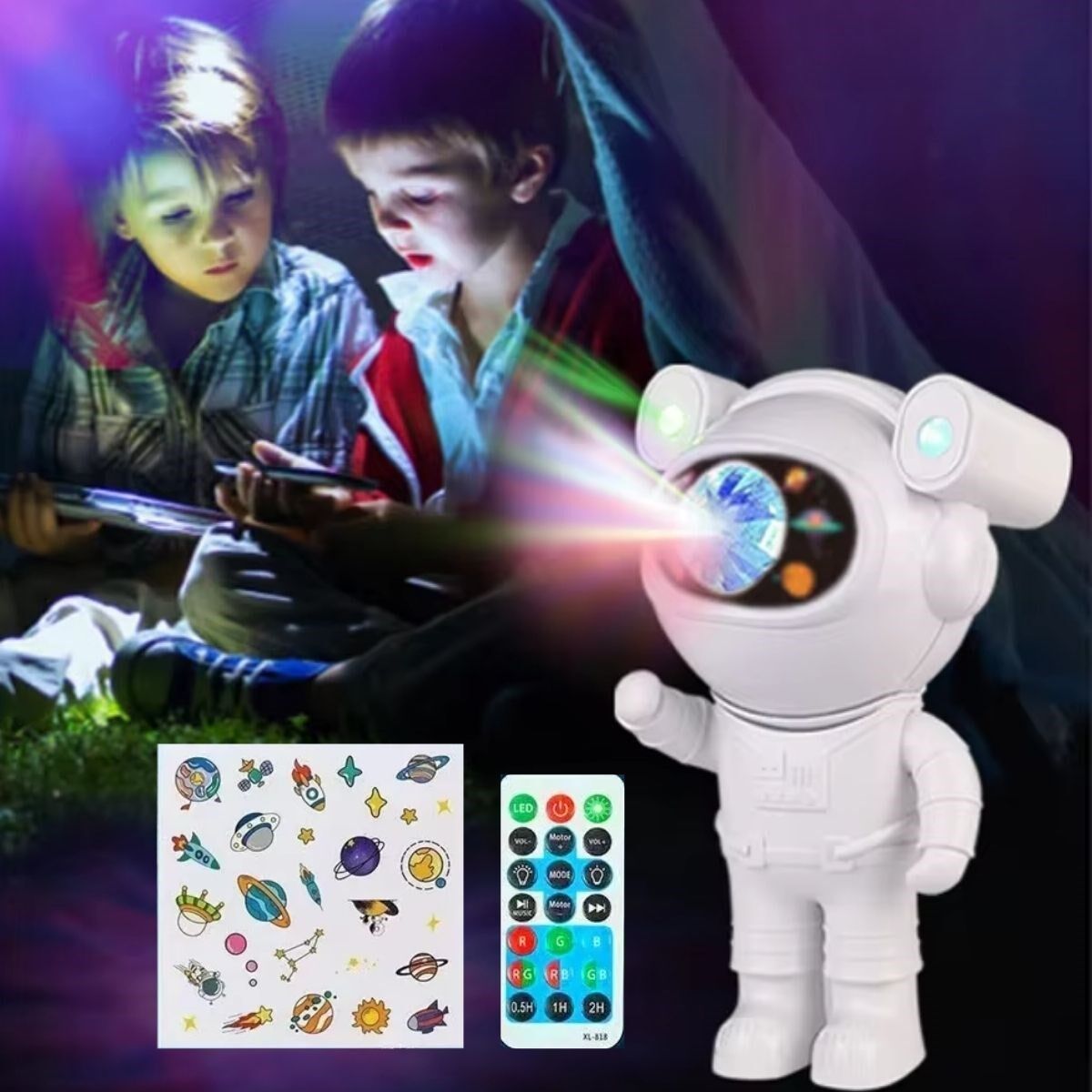 Stickerlı ,Kumandalı ASTRONOT Model Gece Lambası (4944)