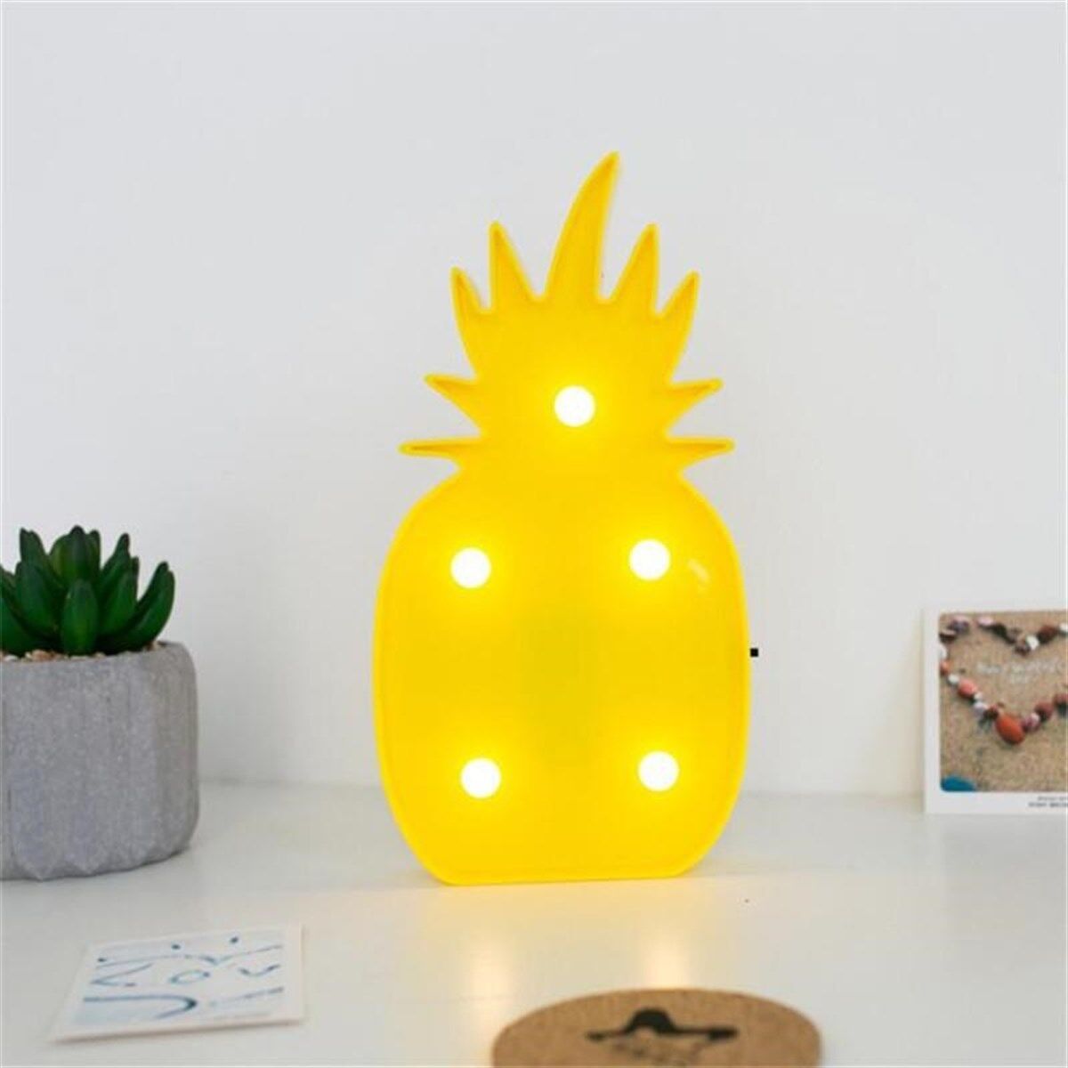 Ananas Şeklinde Ledli Dekoratif Eğlenceli Çocuk Gece Lambası (4944)