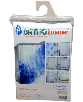 POLYESTER ÇİFT KANAT SU İTİCİ BANYO PERDESİ 90X200CM (4944)