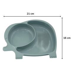 Bebek ve Çocuk için Sevimli Fil Model Desenli Yemek Bebek Mama Kabı Bölmeli Tabak (4944)