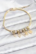 Kelebek Charmlı Gold Renk Kadın Bileklik - TJ-BB8219
