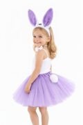 Lila Mor Tavşan Kostüm Seti Kız Çocuk – Tütü Etekli 4 Parça