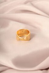 Gold Renk Metal Zirkon Taşlı Kalp Model Ayarlanabilir Kadın Yüzük - TJ-BYK2163