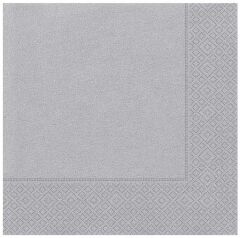 Gümüş Renk Kağıt Peçete 20 Adet 33x33 cm